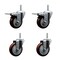 Service Caster 4 Inch Maroon Polyurethane Swivel 34 Inch Threaded Stem Caster Set 2 Total Lock Brakes SCC-TSTTL20S414-PPUB-MRN-34212-2-S-2 - alternate 1